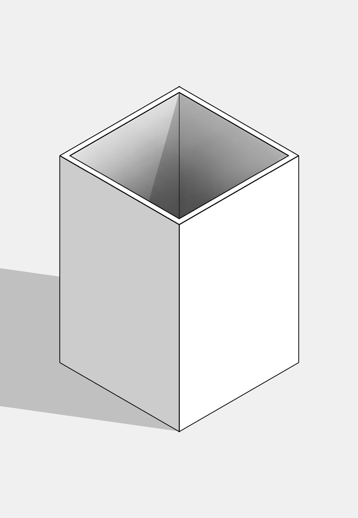 Trash Bin - Freestanding - Rectangular